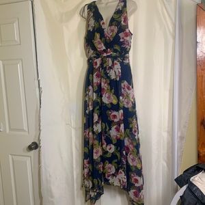Wardrobe - lined floral dress with matching sash